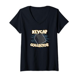 Womens Keycap Collector | Collecting Mechanical Keyboard Caps V-Neck T-Shirt