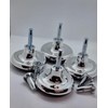 8 x Chrome Feet Leg Castors Gliders with Metal Inserts