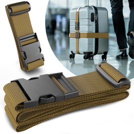 Luggage Strap Set of 2 – Suitcase Straps Safe & Eye-catching – Luggage Strap with Name Tags – Luggage Strap – Brown