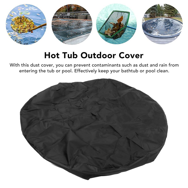 4ft Round Hot Tub Cover Oxford Fabric Folding Heat Insulation