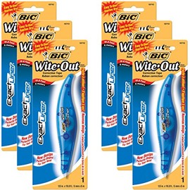 BIC White-Out Exact Liner Correction Tape Pen 1/5"x236" 6-PACKS Pens (WOELP11)