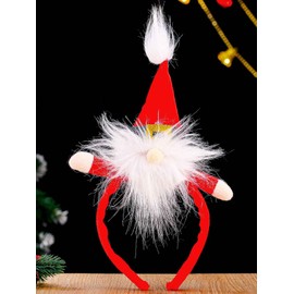 Acenail Santa Claus Headbands Red Christmas Hat Head Band Stripe Fuzzy Costume Party Hairbands Xmas Hair Accessories for Women (Red, 7.1 * 10.6 '')