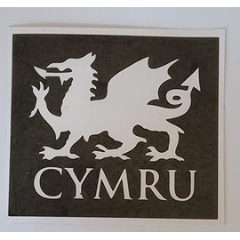 10 x Welsh Dragon Picture with Cymru Word Underneath Stencils for Etching on Glass Wales