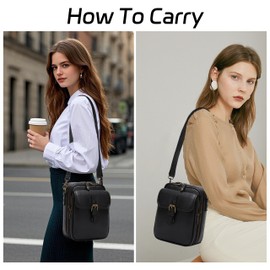 GISMTR Crossbody Leather Bag for women, Vintage Messenger Bag, Large Capacity Shoulder Bags Anti Theft Sling Bag