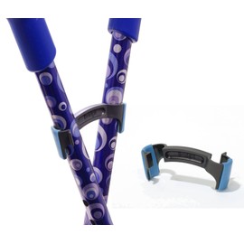 Bridgit - Walking stick and crutch holder with hook clip - Connect your crutches together and prevent them from falling - Blue