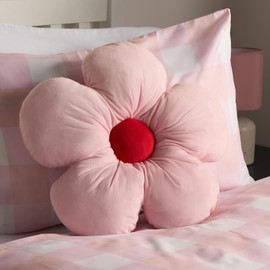OHS Support Pillow Flower Shaped Scatter Cushion, Soft Cosy Fabric Unique Flower Shape Design Luxurious Cuddle Cushion For Livingroom Bed Sofa, Pink/Red - 40cm