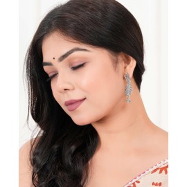 Amaz Craft Women's Traditional Stud OXidised Silver Earrings Dangle for Wedding Wear Drop For Birthday gift EX -O11