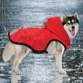 Idepet 2-in-1 Dog Waterproof Jacket Raincoat,Pet Lightweight Jumpsuit Dog Hooded Full-Cover Breathable Rain Poncho With Harness Hole Reflective Strip For Small Medium Large Dogs