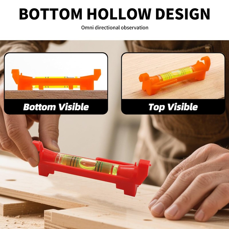 8 Pcs String Line Level Post, 2.95inch Small Bubble Level