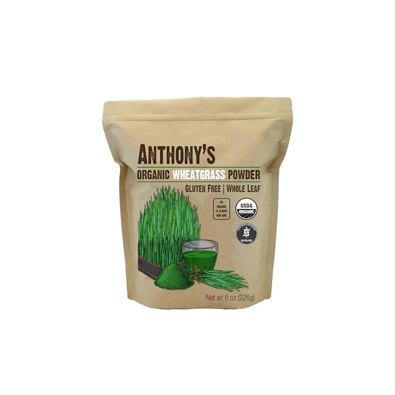 Anthony's Organic Wheatgrass en polvo, 8 oz, cultivado en Estados