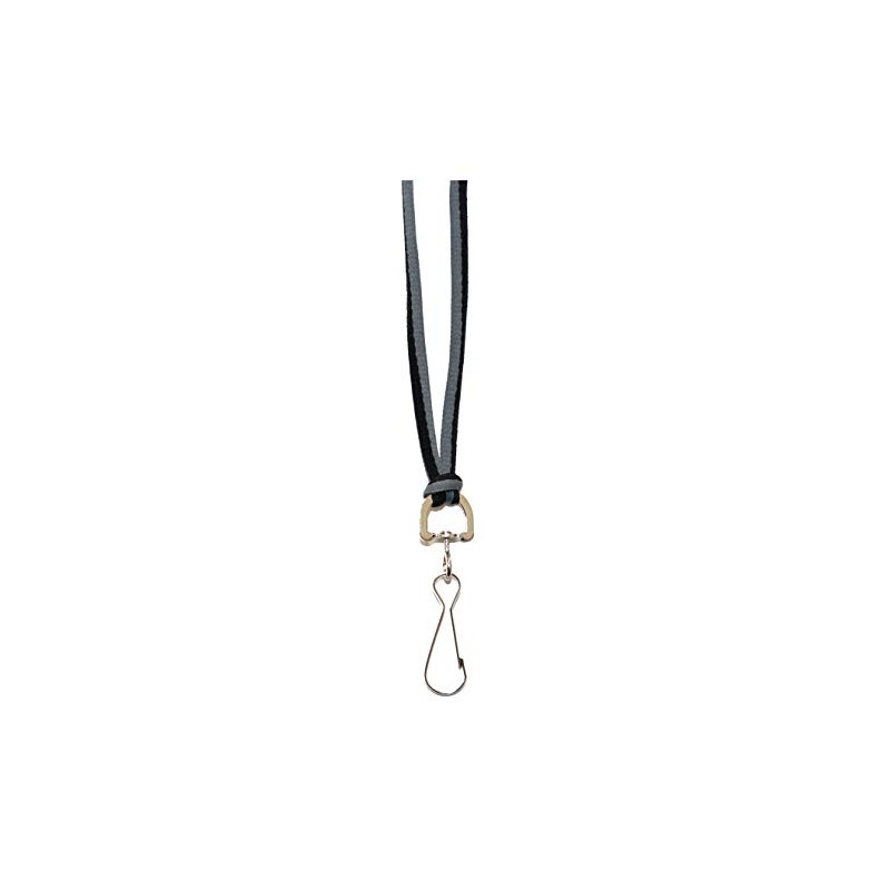 FeetPeople Oval Lanyard, Grey and Black Stripe