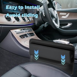 VRBFF 2 Pack Car Seat Gap Filler Organizer Leather Car Organizer front Seat, Holds Phone, Money, Cards, Keys, Remote, Car Interior Accessories, (2 Pack Black)