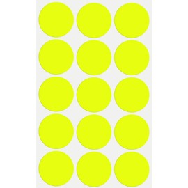 Labels 30 mm stickers, assorted colours, size 3 cm labels by Royal Green., neon yellow 225