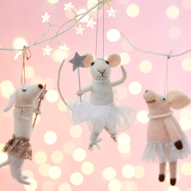 Sass & Belle Fairy Mouse with Star Wand Felt Hanging