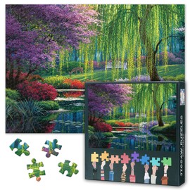 Forest 1000 Piece Puzzles for Adults, Tree Jigsaw Puzzle, Stream Jigsaw Puzzles 1000 Pieces, Birthday Party for Family Kids and Adults Funny Puzzle for Adult 20X27 INCH