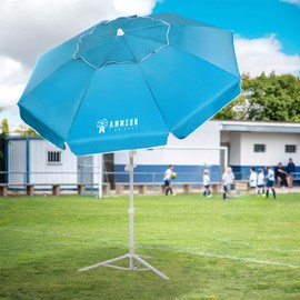 AMMSUN Shade Umbrella, Premium Portable Umbrella with Stand, 6.5ft Lightweight Sports Umbrella for Sporting Games, Adjustable Instant Sun Protection and Easy to Carry, Light Blue
