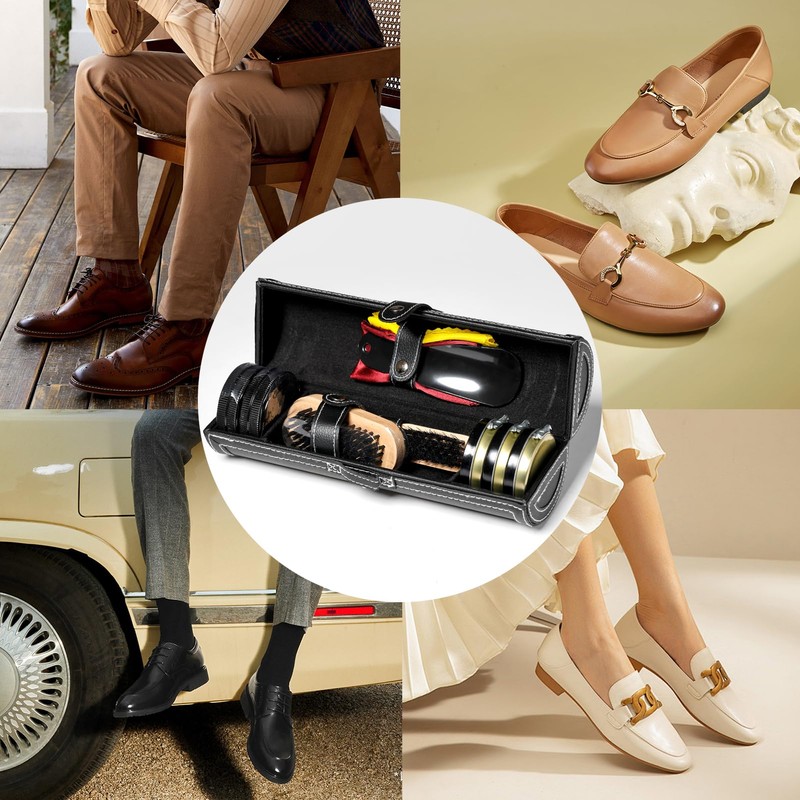 YUET 12PC Shoe Shine Kit Leather Boot Polish Kit w/Brushes