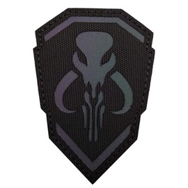 IR Infrared Bounty Hunter Reflective Patch Mandalorian Tactical Military Badges Emblem Patches with Hook and Loop Applique Fastener Morale Shoulder