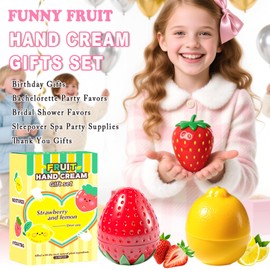 2 Pack Hand Cream Gifts Set, Gifts for Women, Birthday Gift Bridesmaid Gifts, Thank You Gifts, Teacher Appreciation Gifts, Moisturizing Hand Lotion for Dry Cracked Hands (Lemon+Strawberry)