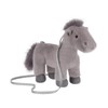 Apricot Lamb Grey Pony Horse Shaped Crossbody Plush Purse for