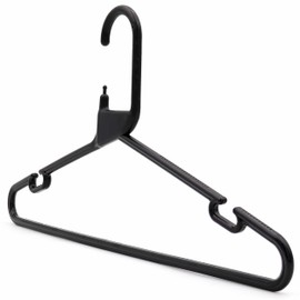 The Hanger Store 30 Black Strong Heavy Duty Plastic Coat Hangers - Choose Colour