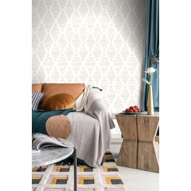 JLHOUSE 8202-2 Vinyl Peel and Stick Wallpaper Stripes Boho Removable Geometric Self Adhesive Wall Paper Stick on Wall Mural Home Nursery Decor 17.3in x 78.7inch