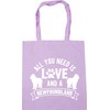 Hippowarehouse All you need is love and a Newfoundland Tote