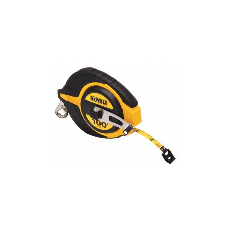 DEWALT Tape Measure, 100-Foot, Self-Lock, Solid Chrome Finish, Rubber Grip