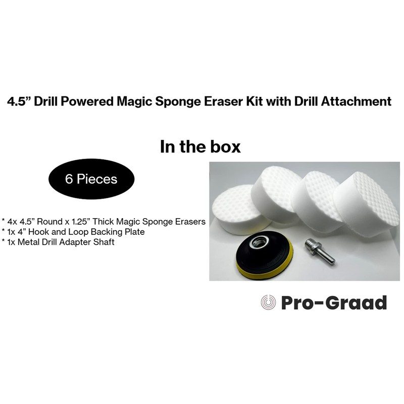 4.5” Drill Powered Magic Sponge Eraser 6 Pieces Kit with