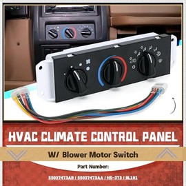 LM LPXWM HVAC Climate Control Panel with Blower Motor Switch for Jeep Wrangler TJ 1999 2000 2001 2002 2003 2004 Replace 55037473AB