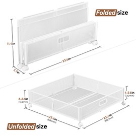 Under Bed Storage Containers with Wheels - Shoe Storage Organizer Drawer, Tool-free Assembly Metal Underbed Storage Containers for Bedroom Clothes, Shoes, Blankets - 2Pack