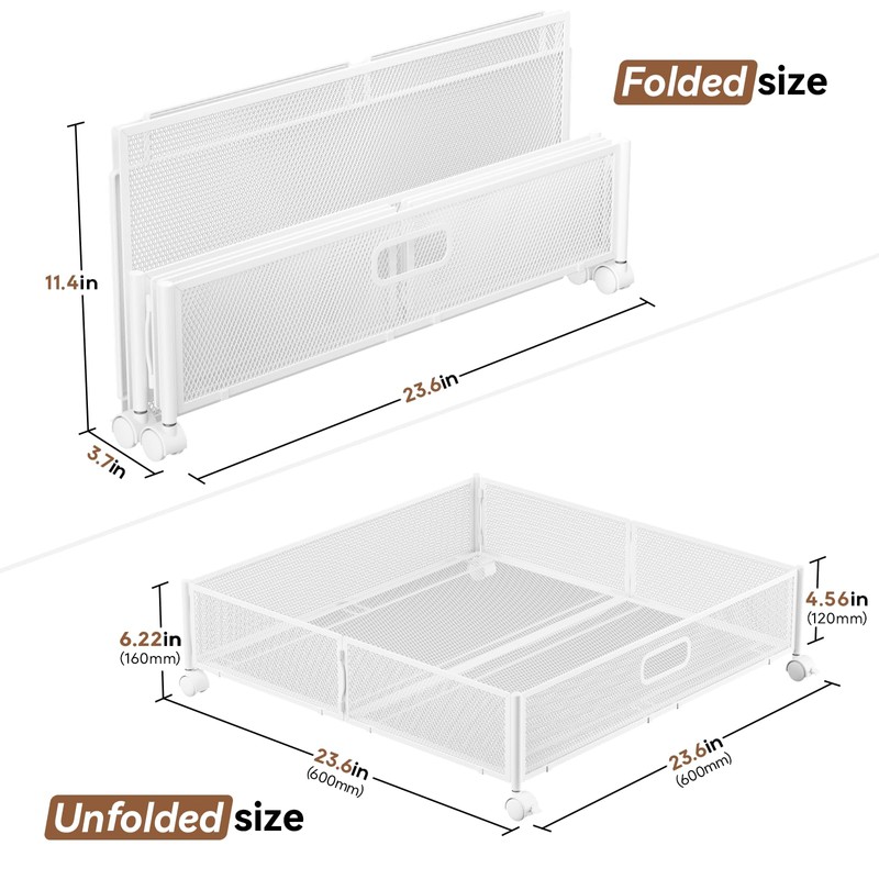 Under Bed Storage Containers with Wheels - Shoe Storage Organizer