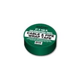 COLDWEATHER VINYL CABLE & PIPE WRAP TAPE 10 MILS 2" x 100ft. GREEN(1 ROLL)