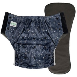 Pull On Cloth Diaper 2.0: Special Needs Teens and Adults Protective Briefs with Insert for Incontinence or Bedwetting (Large, Black Lace)