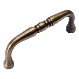 Hickory Hardware 1 Pack Solid Core Kitchen Cabinet Pulls, Luxury Cabinet Handles, Hardware for Doors & Dresser Drawers, 3 Inch Hole Center, Dark Antique Copper, Williamsburg Collection