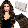 Hetto Weft Hair Extensions Balayage Dark to Ash Brown 22Inch