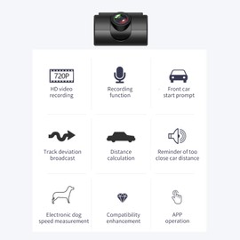 USB Dash Cam, 1080P HD DVR Dual Car Driving Recorder Built in GPS Gravity Sensor, with Loop Recording, Motion Detection, Distance Warning Car Recorder For Vehicles