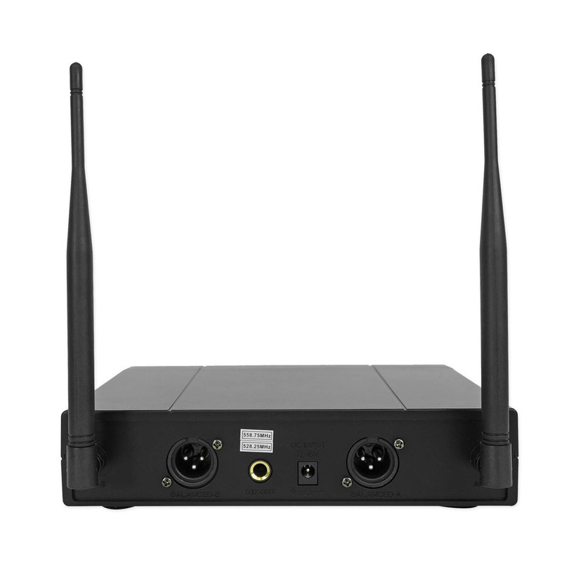 Rockville RWM72U Dual UHF Wireless Handheld Microphone System, Digital Display,