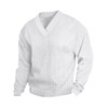 QOSOQ Mens Casual Sweaters Textured Pullover V Neck Sweater Pullover