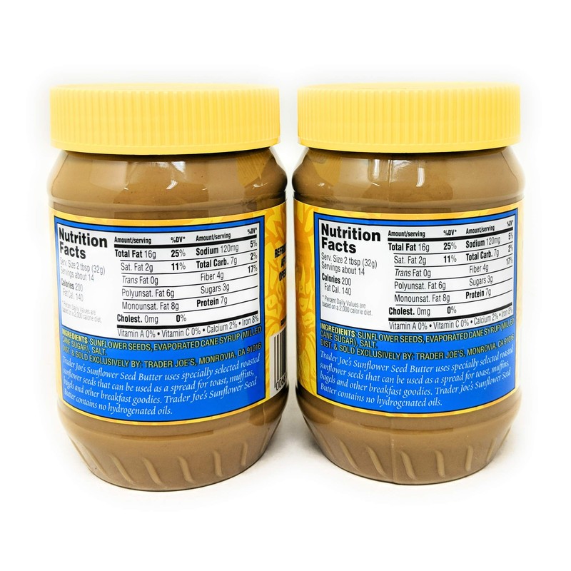 Trader Joe's Sunflower Seed Butter 16oz (454g), 2 Pack