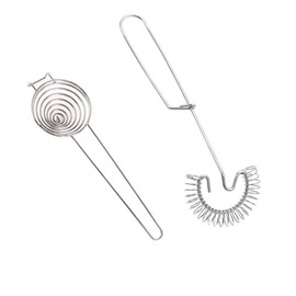 Pokinge 2pcs Stainless Steel Egg Yolk White Separator Yolk Egg Liquid Separator, Egg Beater Hand Mixer Milk Frother Kitchen Egg Tool