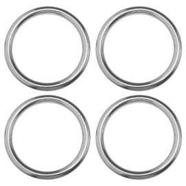 SG Store 4Pcs 304 Seamless Welding Stainless Steel Rings Heavy Duty Rings Solid Multi-Purpose Big Ring for Indoor Outdoor Equipment, ID 64mm OD 80mm