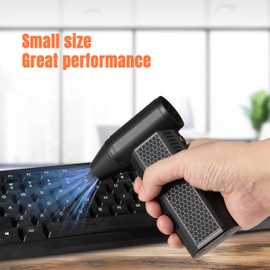 Electric Air Duster Mini Blower, 130000RPM Brushless Motor 4-Gear Rechargeable Compressed Air Duster, PC Computer Cleaner Keyboard Electronics Car Dust Blower for Home Office, Black