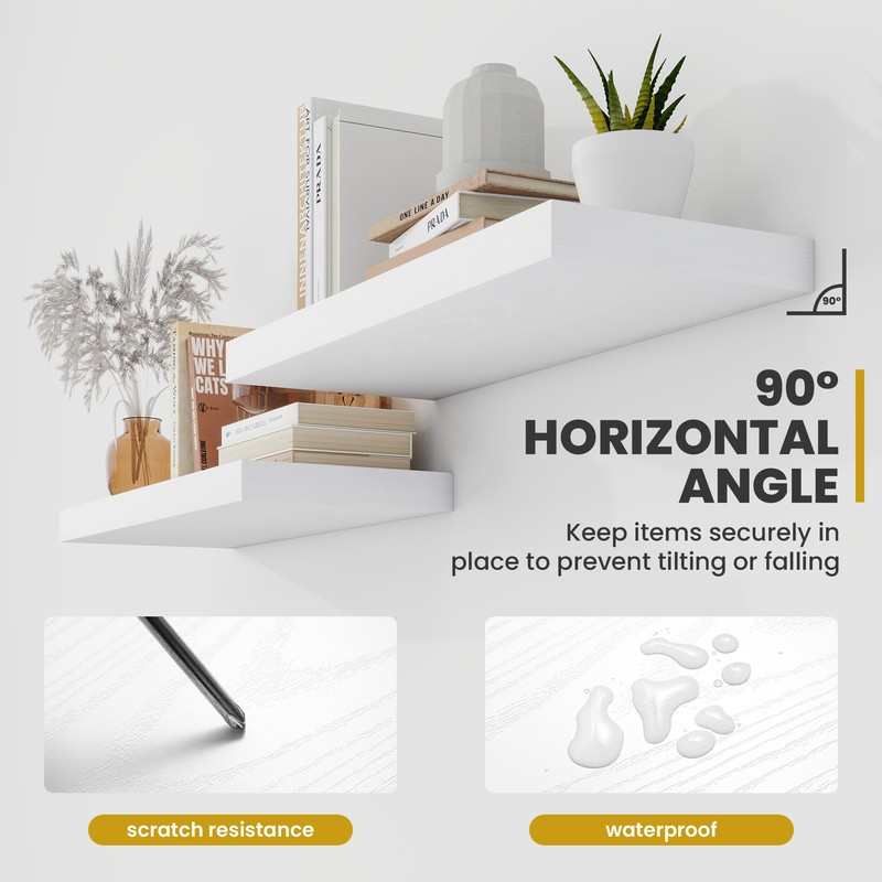 Acovy 55 Inch Floating Shelves, 9.3" Deep Floating Shelf Wall