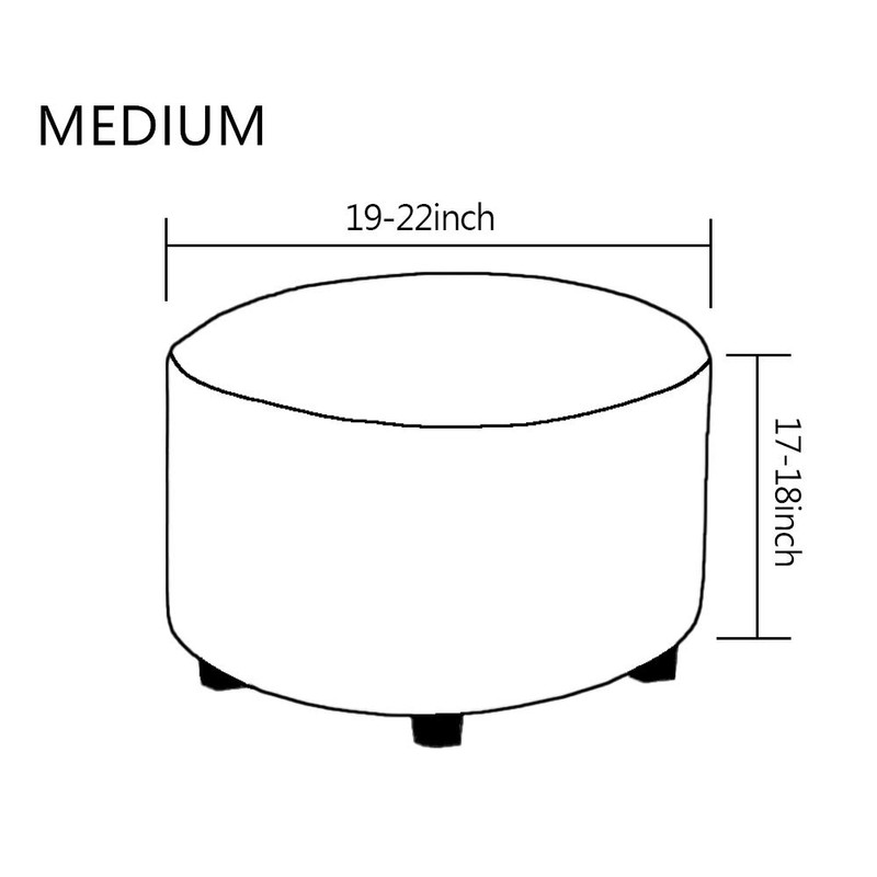 VIENLOVE Round Ottoman Slipcover Polyester Blend Footstool Protector Covers Stretch