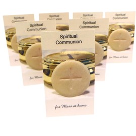Westmon Works Spiritual Communion Holy Card Catholic Mass Prayer Bulk Pack Bundle for Seniors Shut Ins Hospital Patients Nursing Homes, Set of 10