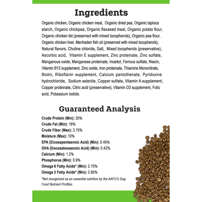 Tender & True Organic Chicken & Liver Recipe Dog Food,