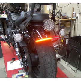 Fender Eliminator LED Turn Signal Kit for Yamaha Bolt - Red Turns with Smoked Lens