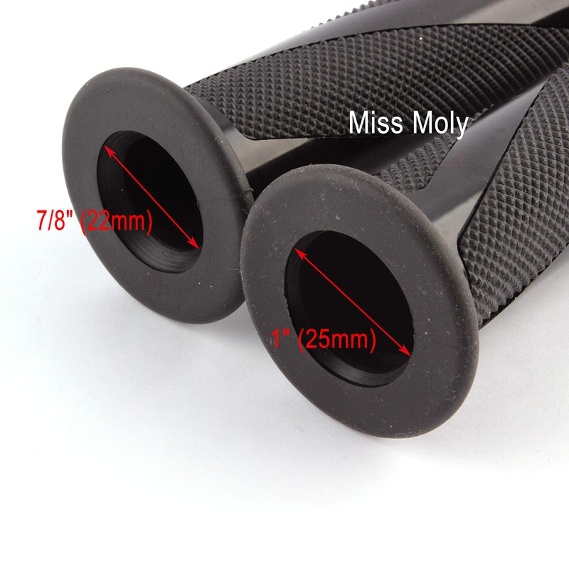 Motorcycle Handlebar Grips, Universal 7/8 Inch Motorcycle Non-Slip Rubber Grips