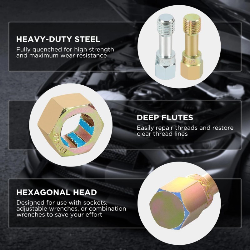 CMTOOL 48×Thread Chaser Set Universal Thread Cleaner Rethreading Kit Thread